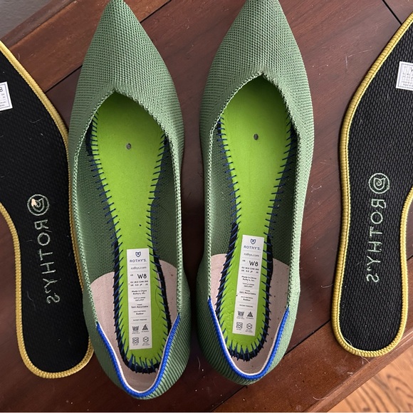 Rothy's The Point Womens Size 8 Green Knit Point Toe Slip On  Shoes - Never Worn - Picture 5 of 5